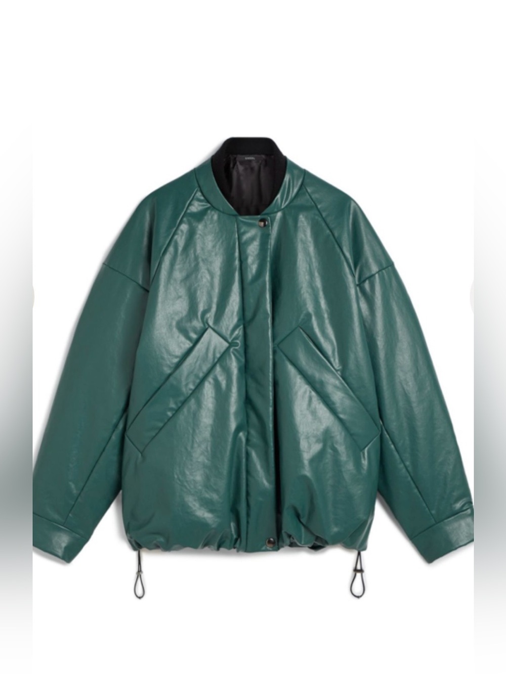 KASSL Luxury Oversized Padded Bomber Jacket Forest Color NWT